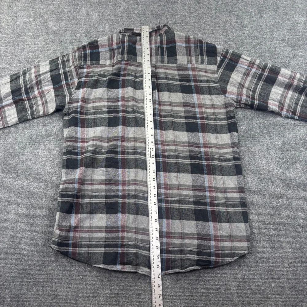 Northpoint Button Down‎ Shirt 2XL Gray Plaid Flannel Long Sleeve Men's